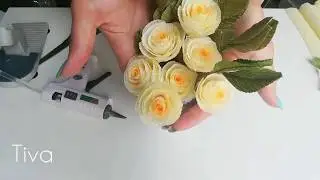 Маленький лютик из гофрированной бумаги. Ранункулюс из бумаги!