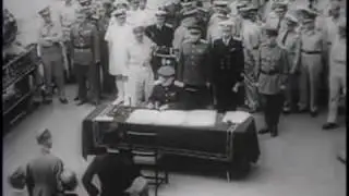 JAPANESE SIGN FINAL SURRENDER on USS Missouri [subtitled/HQ]