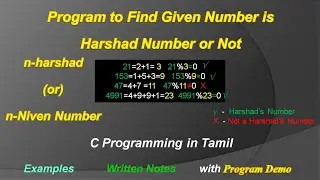 C Program to Find Given Number is Harshad Number or Not | n-Niven Number | C Program in Tamil