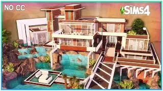 Oasis Desert Mansion w/ waterfall [No CC] - Sims 4 Speed Build | Kate Emerald