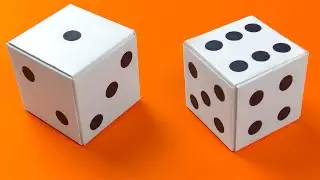🎲🎲ORIGAMI CUBE to play with. How to make DIY PAPER DICE without glue