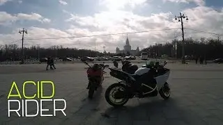 Burn || Дубасим на мотоциклах по Москве || Wild riding on motorcycles