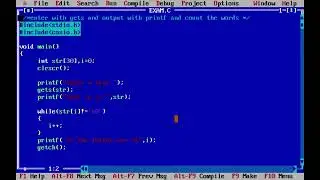 ENTER WITH GETS AND BRING OUTPUT WITH PRINTF AND COUNT THE WORDS