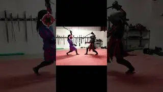 Fighting with Chinese Hook Swords! #sword #martial #shorts