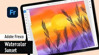 Adobe Fresco - Watercolor Sunset Painting