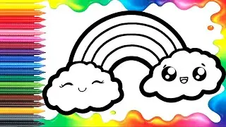 Bolalar uchun bulutlar va kamalaklarni chizish/Drawing clouds and rainbows for kids