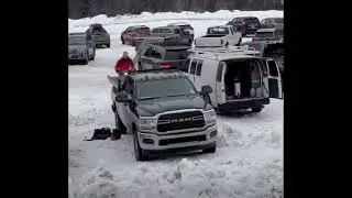 Winter Fail 2022 Snow Snowmobile Truck Crash