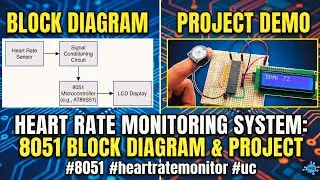 Heart Rate Monitoring System using 8051 Microcontroller Block Diagram | #8051 #heartratemonitor #uc