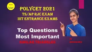 PolyCet Most Important Questions| Top Questions |Similar triangles|  TSRJC| APRJC | IIIT Entrance