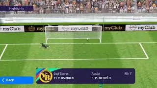 Pes mobile V. Osimhen score
