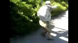 Drunken man falls in hedge