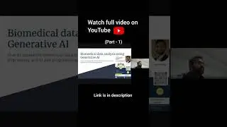 Generative AI for Biomedical Data Analysis #generativeai #shorts