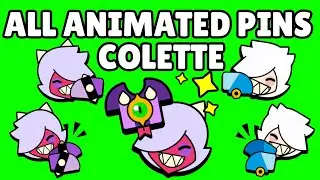 Colette Pins (Animated) | Brawl Stars | Green Screen