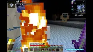 Minecraft  -  Городишко #96 Зачистил берлогу Йети и убил Альфа-йети в Снежном лесу в Сумеречном лесу