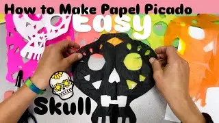 How to Make Papel Picado EASY - Skull for Kids diy #art #mrschuettesart