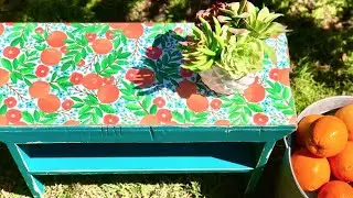 Decoupage a Wooden Stool with Wrapping Paper