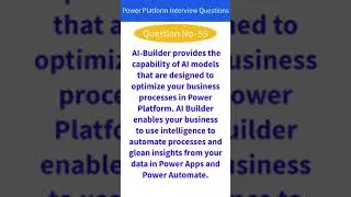 Power Apps Interview Questions | What is AI Builder | Day - 55 