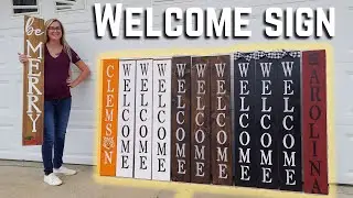 DIY Front Porch Welcome Sign| Door Lean| Easy Projects That Sale