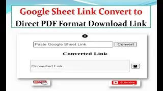 Google Sheet Link Convert to Direct PDF Format Download Link गुगल शीट को pdf में डाउनलोड कैसे करे