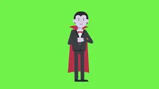 Animated Dracula Vampire Copyright Free Green Screen/Chroma Key