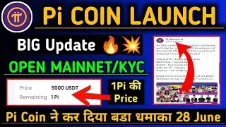 Pi Coin Launch Date/Pi Network New Update/Pi Network Price In India/Pi Network Listing 28 June/
