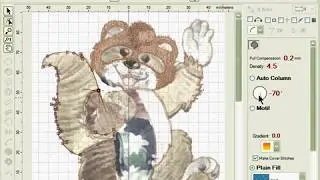 Embird Studio. 03d racoon body
