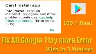 How To Fix all Google Play Store Error Can't app Install error code 404/405 ( Tamil )