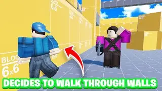 Mobile Player decides to walk through walls on roblox arsenal