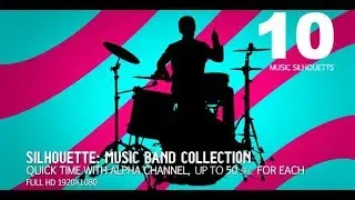 Music Band Collection (sillhouettes) - motion graphic