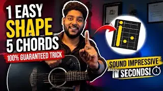 1 Shape And 5 Chords | 6 Basic Guitar Chords that every Beginner Guitarist should know | Open Chords