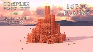 Complex Planks City (Part 2 Random Balls) - 3DSMAX # over 15000 planks [1080p]