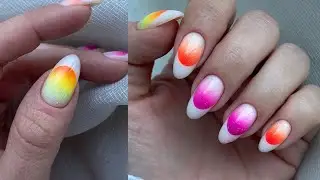 Обратный френч с секретиком) Секретик в конце видео. Сам себе мастер. Ну ОЧЕНЬ яркий маникюр.