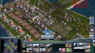 Command & Conquer Generals Shockwave - Usa Laser 1 vs 5 Hard Gameplay (5K GOLD - Bay of Pigs)