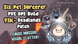 ESO Six Pet Magicka Sorcerer Magsorc PVE DPS 93k+ DPS Deadlands Patch Build