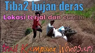 Tetap senyum ceria meskipun jatuh bangun || hujan deras melanda
