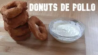 DONUTS/rosquillas de pollo crujientes y salsa de queso con ajo receta de nuggets de pollo