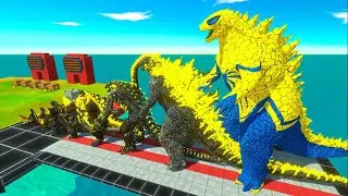 EVOLUTION of Yellow Spider Godzilla 2014 Size Comparison VS Team Orga + Kong + Gigan Kaiju