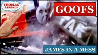 Goofs Found In James In A Mess (Hand Pushing James?)
