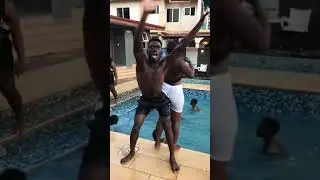 Big Natty black Girl Pushed into the swimming pool