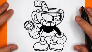 COMO DIBUJAR A CUPHEAD (Indie Cross) | Friday Night Funkin (FNF) - paso a paso, fácil y rápido