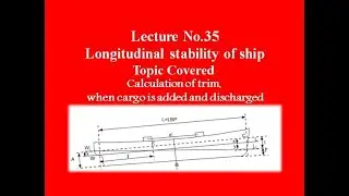 Lecture 35 Calculation of trim when cargo added and Discharged Ship stability