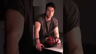Edible glass dome red rose cake 