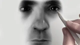 Drawing, shading and blending Jeremy Irons in Procreate.