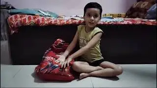 Ansh 4 years old school bag speek