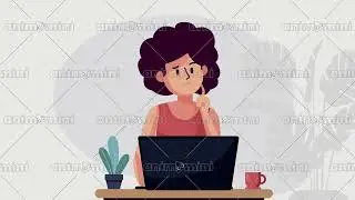 1021 02 Thinking Behind Computer Hd Animated Stock Footage