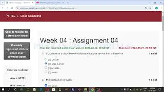NPTEL#Cloud Computing#Quiz Week 4#Assignment#July 2024