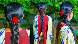 Braided Hairstyles for long / medium Hairs with rose flower 🌹 | Routine hair care