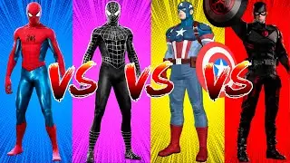 SUPERHERO COLOR DANCE CHALLENGE Spider-Man vs Venom Spider-Man vs Captain America vs Hydra Captain