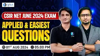 Applied and Easiest Questions | CSIR NET June 2024 Exam | Life Science | IFAS