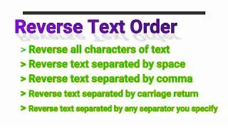 Excel quickly reverse text order by space or comma or any separator